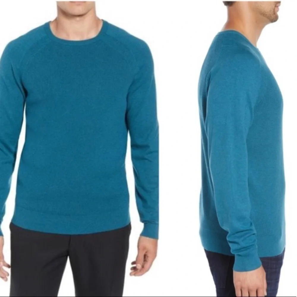 NEW Cutter & Buck Mens Lakemon Mixed Stitch Crewneck Sweater Size 2XB/2TG Blue